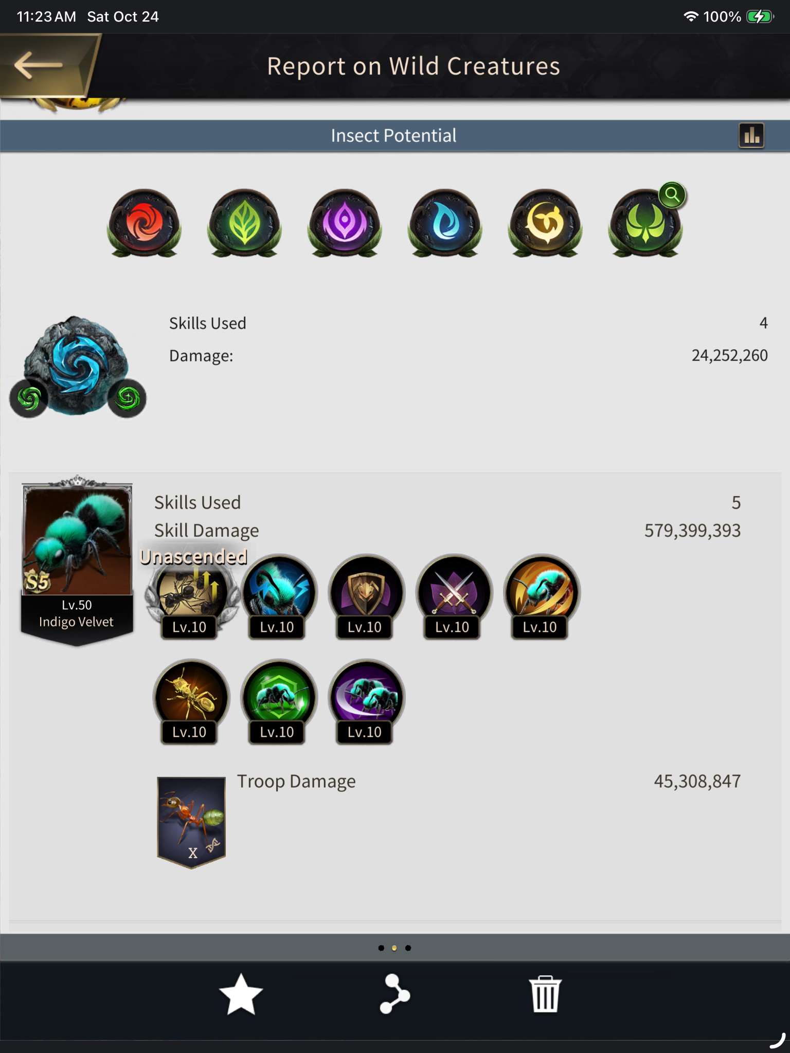 Battle · Skill details screenshot example