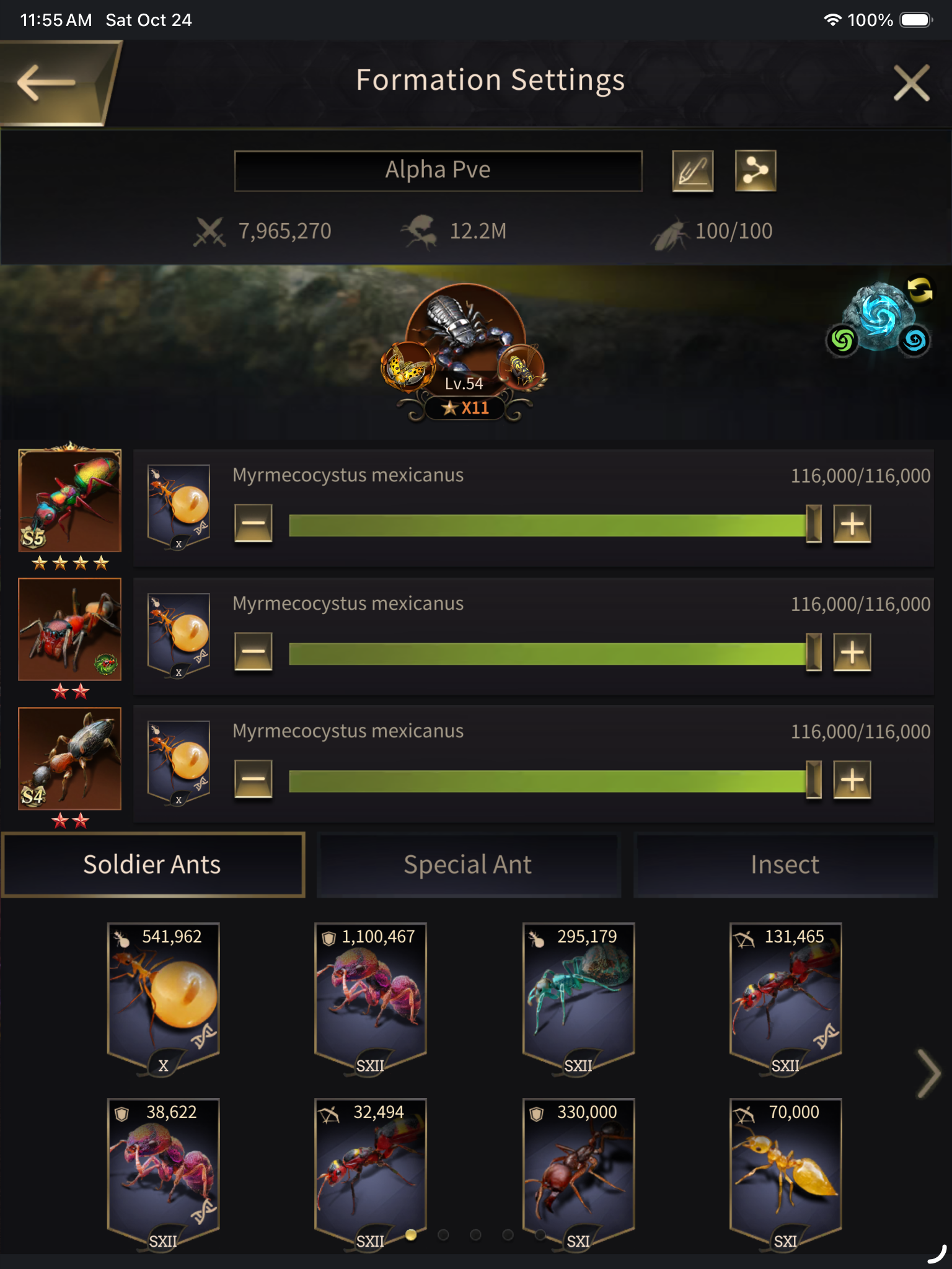Carrier PvE formation, saved preset name hidden